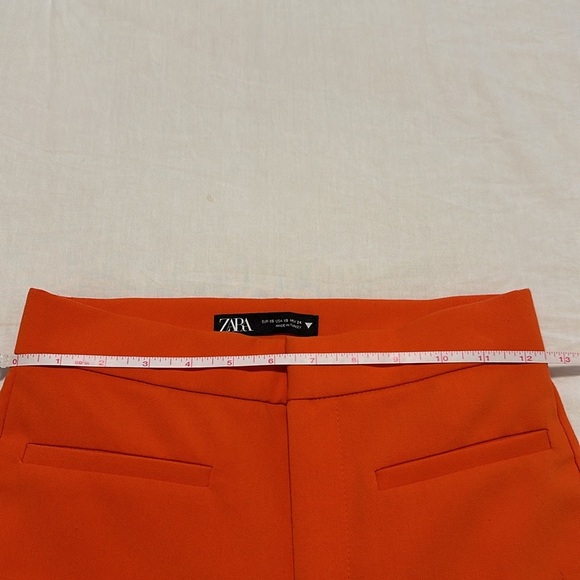 NWOT RARE Zara Bright Orange Straight Leg Pants Size XS - Picture 6 of 11